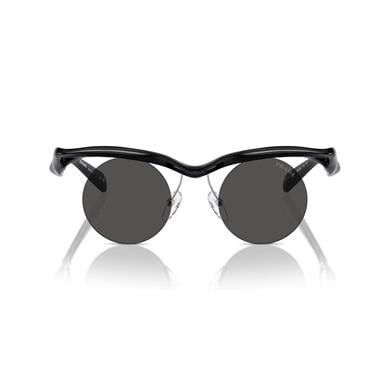 Prada PR A24S 1AB5S0 43 Kadın Yuvarlak Siyah Çerçevesiz Güneş Gözlüğü 