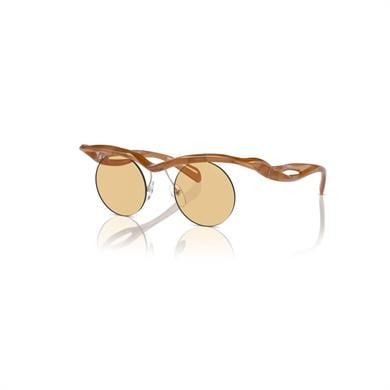 Prada PR A24S 13S80E 43 Kadın Yuvarlak Kahverengi Çerçevesiz Güneş Gözlüğü