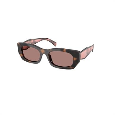 Prada PR B05S 23A60B 53 Kadın Geometrik Kırçıllı Kahvernegi Kemik Güneş Gözlüğü