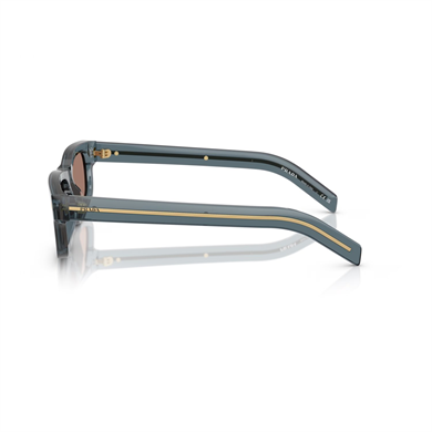 Prada PR B11S 17T05D 57 Unisex Dikdörtgen Mavi Aynalı Kemik Güneş Gözlüğü