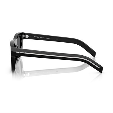 Prada PR B12S 16K731 55 Unisex Dikdörtgen Siyah Kemik Güneş Gözlüğü