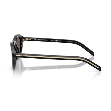 Prada PR B15S 16K731 51 Unisex Oval Siyah Kemik Güneş Gözlüğü