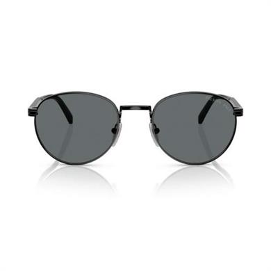 Prada PR B51S 1AB5Z1 53 Unisex Oval Siyah Metal Güneş Gözlüğü