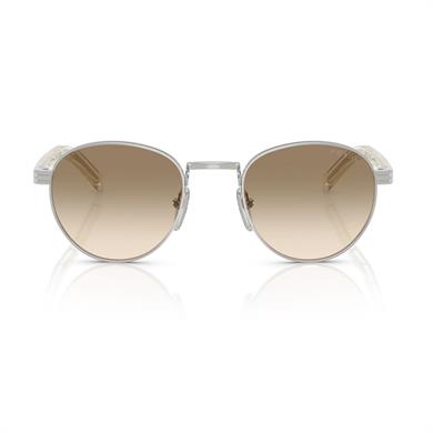 Prada PR B52S 1BC80K 49 Unisex Oval Gri Metal Güneş Gözlüğü