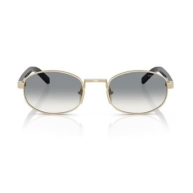 Prada PR B53S ZVN02C 52 Unisex Oval Gold Metal Güneş Gözlüğü