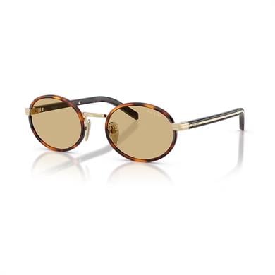 Prada PR B56S 21E10R 52 Kadın Oval Kırçıllı Kahverengi Kemik Güneş Gözlüğü