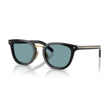 Prada PR C01SD 16K04D 52 Unisex Polarize Oval Aynalı Siyah Kemik Güneş Gözlüğü