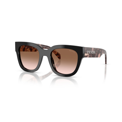 Prada PR C04S 28F90P 52 Kadın Degrade Kare Siyah Kemik Güneş Gözlüğü