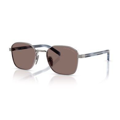 Prada PR C50S 5AV05C 53 Unisex Polarize Geometrik Gun Metal Güneş Gözlüğü