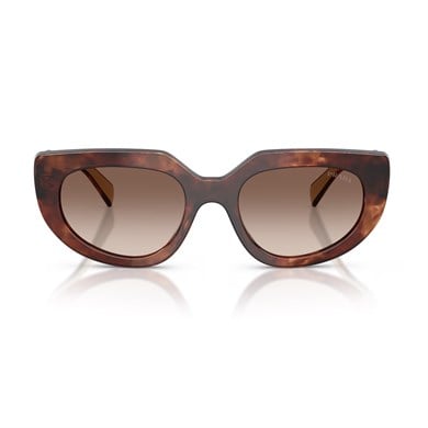 Prada PR D02S 00K10S 53 Kadın Oval Kırçıllı Kahverengi Kemik Güneş Gözlüğü