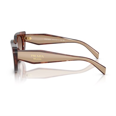 Prada PR D02S 00K10S 53 Kadın Oval Kırçıllı Kahverengi Kemik Güneş Gözlüğü