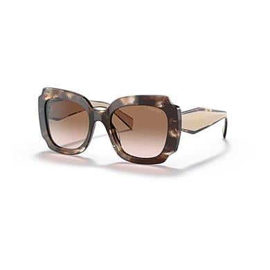 Prada PR PR 16YS 01R0A6 52 Kadın Geometrik Kahverengi Kemik Güneş Gözlüğü