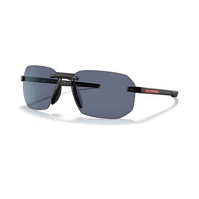 Prada PS 09WS DG009R 62 Linea Rossa Erkek Geometrik Siyah Metal Güneş Gözlüğü