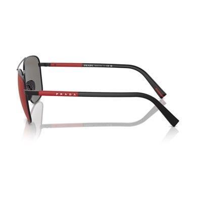 Prada PS 54ZS DG008F 60 Linea Rossa Erkek Aynalı Geometrik Siyah Metal Güneş Gözlüğü