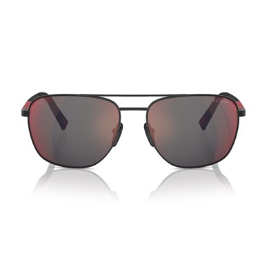 Prada PS 54ZS DG008F 60 Linea Rossa Erkek Aynalı Geometrik Siyah Metal Güneş Gözlüğü
