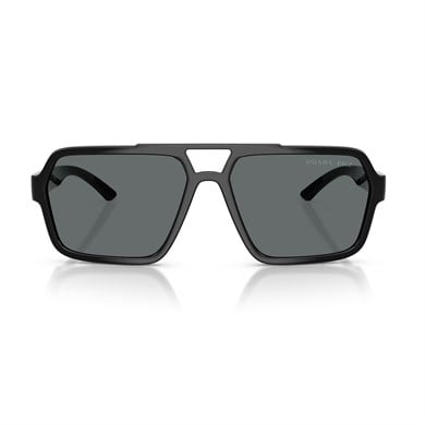 Prada PS A06S 1AB02G 59 Linea Rossa Erkek Polarize Geometrik Siyah Kemik Güneş Gözlüğü