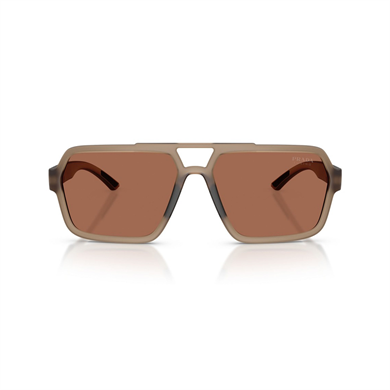 Prada PS A06S 29F50A 59 Linea Rossa Erkek Geometrik Kahverengi Kemik Güneş Gözlüğü