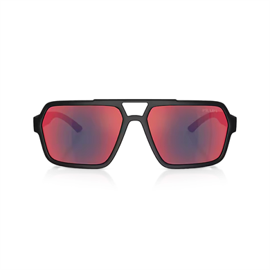 Prada PS A06S DG008F 59 Linea Rossa Erkek Geometrik Aynalı Siyah Kemik Güneş Gözlüğü