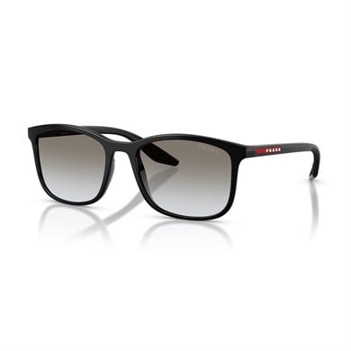 Prada PS A08S 1AB0A7 56 Linea Rossa Erkek Kare Siyah Kemik Güneş Gözlüğü