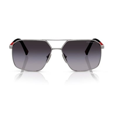 Prada PS A50S 5AV09U 60 Linea Rossa Erkek Geometrik Gun Metal Güneş Gözlüğü