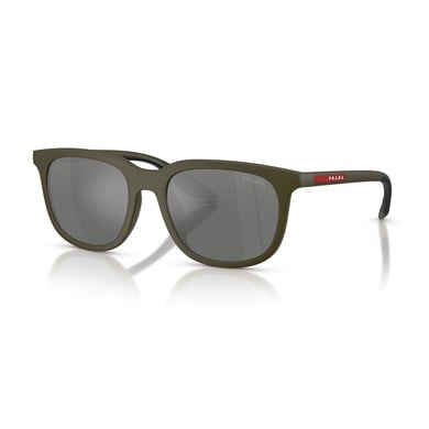 Prada PS B09SU 15X41A 54 Linea Rossa Unisex Oval Yeşil Aynalı Kemik Güneş Gözlüğü