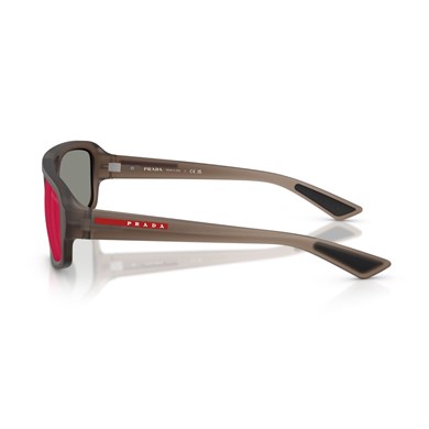 Prada PS B11SU 29F21A 57 Linea Rossa Erkek Geometrik Kahverengi Aynalı Kemik Güneş Gözlüğü