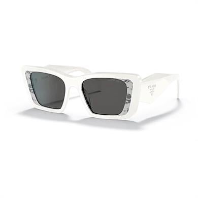 Prada SPR 08YS 02V5S0 51 Kadın Çekik Beyaz Kemik Güneş Gözlüğü