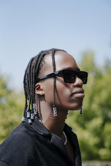 Prada SPR 19WS 1AB5S0 52 Erkek Dikdörtgen Siyah Kemik Güneş Gözlüğü