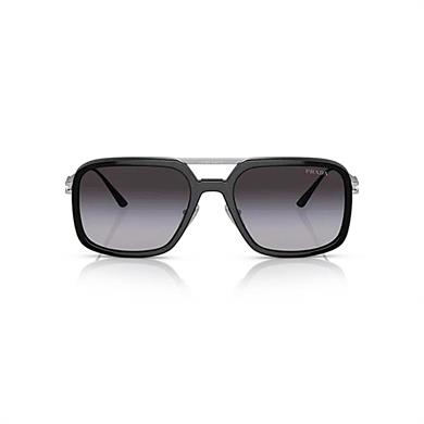 Prada SPR 57ZS 1AB09S 55 Erkek Kare Siyah Kemik Güneş Gözlüğü
