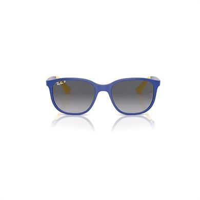 Ray-Ban Junior RJ 9078S 7132T3 48 Polarize Çocuk Kare Mavi Sarı Kemik Güneş Gözlüğü