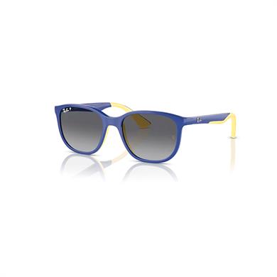 Ray-Ban Junior RJ 9078S 7132T3 48 Polarize Çocuk Kare Mavi Sarı Kemik Güneş Gözlüğü