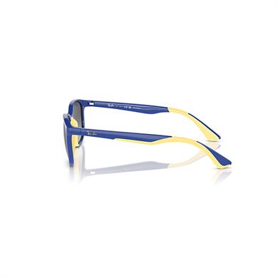 Ray-Ban Junior RJ 9078S 7132T3 48 Polarize Çocuk Kare Mavi Sarı Kemik Güneş Gözlüğü