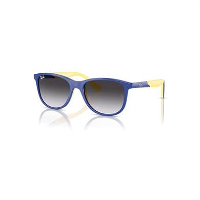 Ray-Ban Junior RJ9077S 71328G 49 Çocuk Kare Mavi Sarı Kemik Güneş Gözlüğü