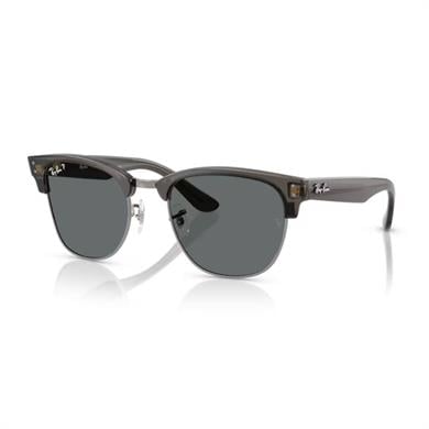 Ray-Ban RB 0504S 670781 51 Clubmaster Reverse Polarize Unisex Kare Şeffaf Füme Kemik Güneş Gözlüğü
