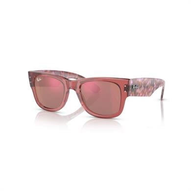 Ray-Ban RB 0840S 66372K 51 Unisex Aynalı Şeffaf Pembe Kemik Güneş Gözlüğü
