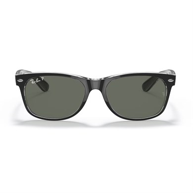 Ray-Ban RB 2132 605258 55 New Wayfarer Unisex Polarize Kare Şeffaf Siyah Kemik Güneş Gözlüğü