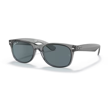 Ray-Ban RB 2132 64503R 58 New Wayfarer Unisex Polarize Kare Şeffaf Gri Kemik Güneş Gözlüğü