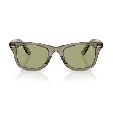 Ray-Ban RB 2140 68694E 50 Master Yoda Wayfarer Unisex Dikdörtgen Şeffaf Yeşil Kemik Güneş Gözlüğü
