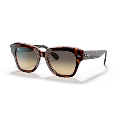 Ray-Ban RB 2186 1324BG 49 State Street Kadın Kahverengi Cat Eye Kemik Güneş Gözlüğü