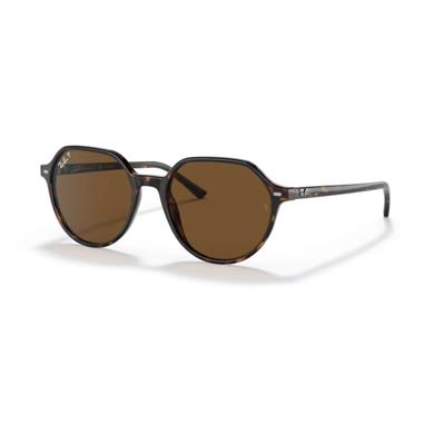 Ray-Ban RB 2195 90257 53 Thalia Polarize Unisex Geometrik Kırçıllı Kahverengi Kemik Güneş Gözlüğü