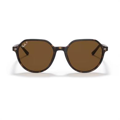 Ray-Ban RB 2195 90257 53 Thalia Polarize Unisex Geometrik Kırçıllı Kahverengi Kemik Güneş Gözlüğü