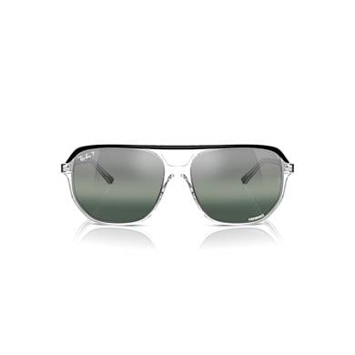 Ray-Ban RB 2205 1294G6 60 Bill One Polarize Unisex Geometrik Şeffaf Gri Siyah Kemik Güneş Gözlüğü