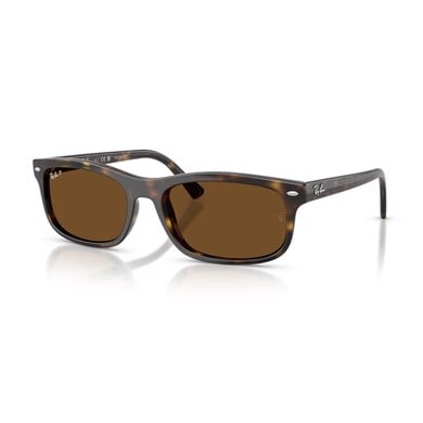 Ray-Ban RB 2224 71057 57 Unisex Polarize Dikdörtgen Kırçıllı Kahverengi Kemik Güneş Gözlüğü
