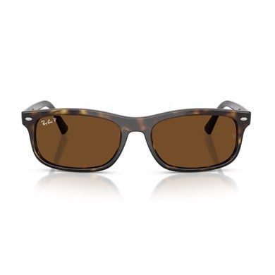 Ray-Ban RB 2224 71057 57 Unisex Polarize Dikdörtgen Kırçıllı Kahverengi Kemik Güneş Gözlüğü