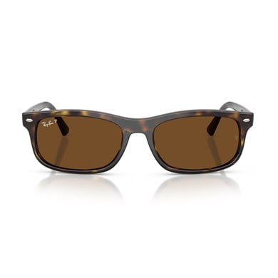 Ray-Ban RB 2224 71057 60 Unisex Polarize Dikdörtgen Kırçıllı Kahverengi Kemik Güneş Gözlüğü