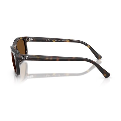 Ray-Ban RB 2224 71057 60 Unisex Polarize Dikdörtgen Kırçıllı Kahverengi Kemik Güneş Gözlüğü