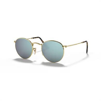 Ray-Ban RB 3447N 00130 50 Round Metal Unisex Aynalı Yuvarlak Altın Metal Güneş Gözlüğü