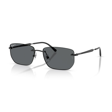 Ray-Ban RB 3768 00281 56 Unisex Polarize Geometrik Siyah Metal Güneş Gözlüğü