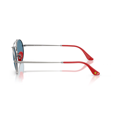 Ray-Ban RB 3775M F001S2 54 Scuderia Ferrari Unisex Polarize Oval Gri Metal Güneş Gözlüğü