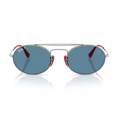 Ray-Ban RB 3775M F001S2 54 Scuderia Ferrari Unisex Polarize Oval Gri Metal Güneş Gözlüğü